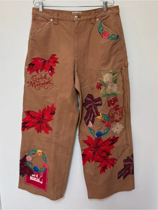 NWOT Free People We The Free Bright Time Craft Pants Size 14 - Picture 5 of 16